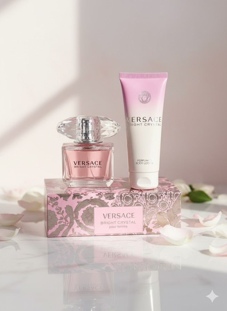 VERSACE ブライトクリスタル オードトワレ 90ml ギフトセット Versace Bright Crystal 2 pcs gift set by Versace – Parfum Gallerie