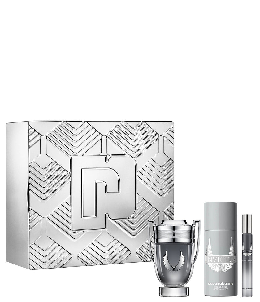 Set de regalo de 3 piezas Invictus Platinum de Paco Rabanne