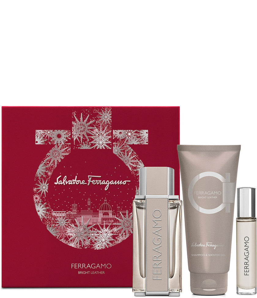 Salvatore Ferragamo Coffret cadeau 3 pièces en cuir brillant