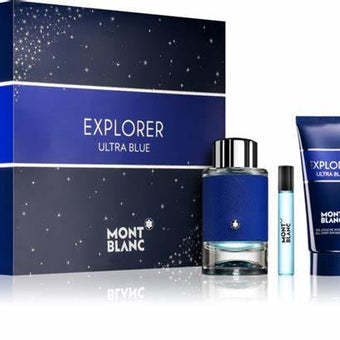 Juegos de regalo de 3 piezas Mont Blanc Explorer Ultra Blue