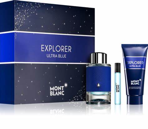 Juegos de regalo de 3 piezas Mont Blanc Explorer Ultra Blue