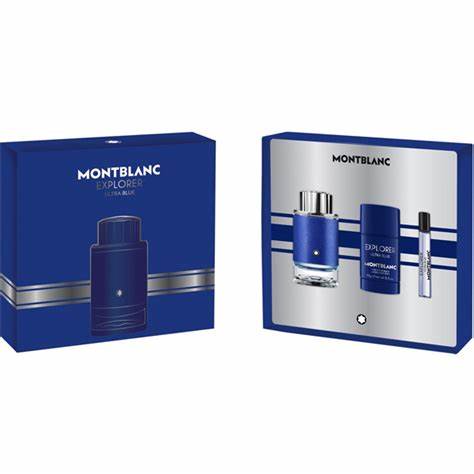 Juegos de regalo de 3 piezas Mont Blanc Explorer Ultra Blue