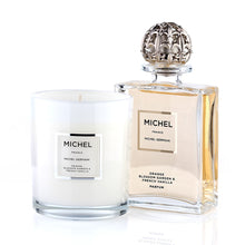 Michel Germain gift set of  Orange Blossom Garden & French Vanilla Parfum & Candle Bundle