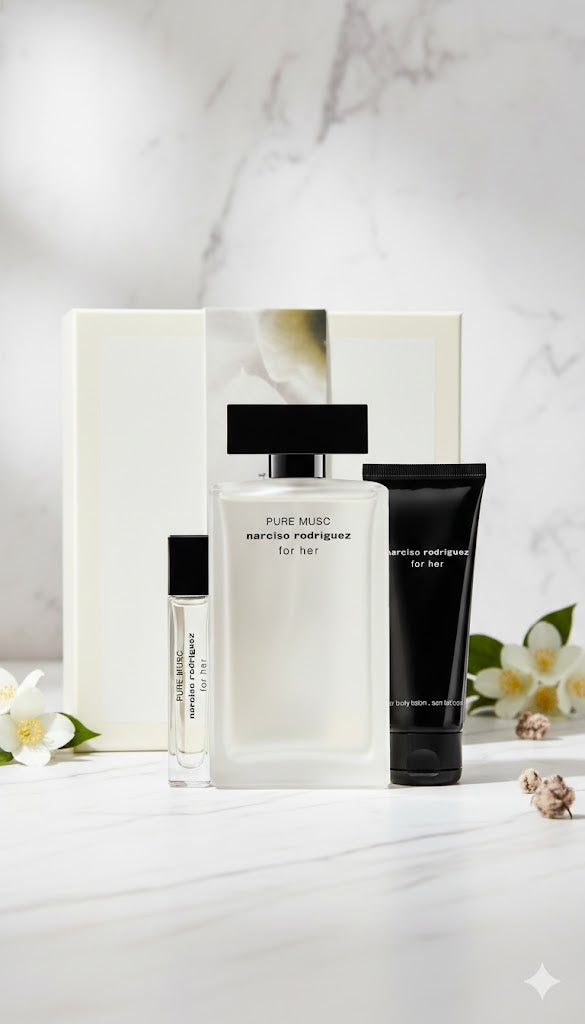 Pure Musc For Her edp 3 pcs gift set by  Narciso Rodriguez