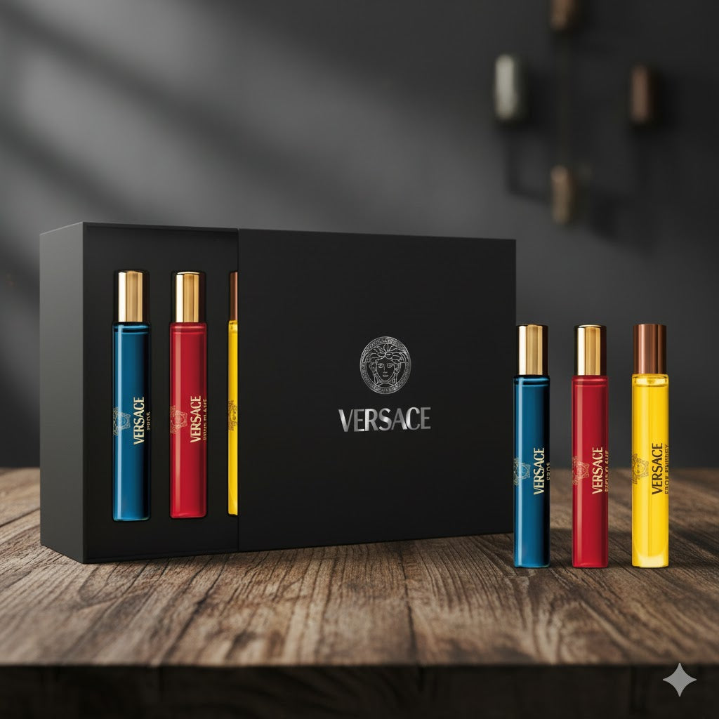 Versace 3 pcs travel size gift set for man by Versace – Parfum