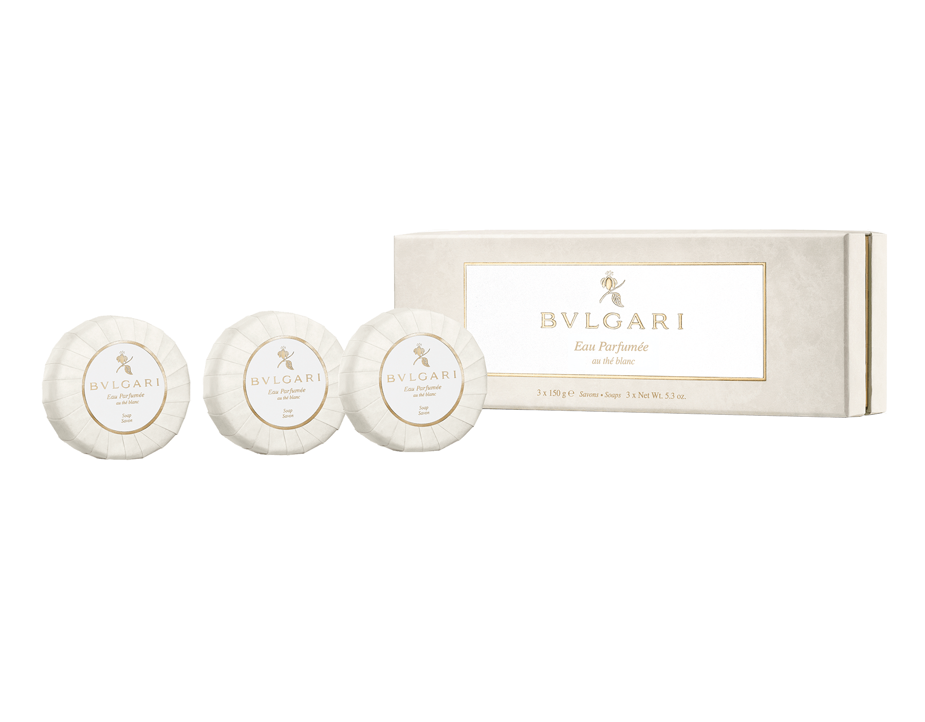 Bvlgari Eau Parfumee au the Blanc ( 3-piece soap set ) - Parfum Gallerie